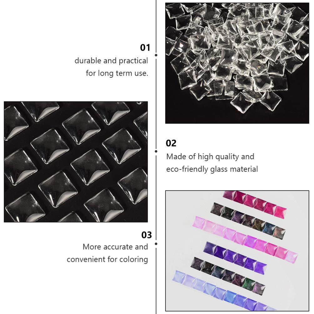 Beaupretty 100Pcs Clear Glass Nail Color Display Beads Double-Sided Nail Art Chart for Salon Manicure Tool Easy Color Selection