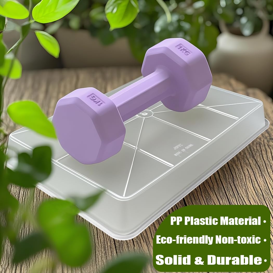 MUZHI 3 Pack Plastic Bonsai Humidity Trays, Rectangle Plant Growing Saucer Water Catcher Drip Tray, Seed Starter Drainage Tray Transparent (11.5x8.3 Inch)