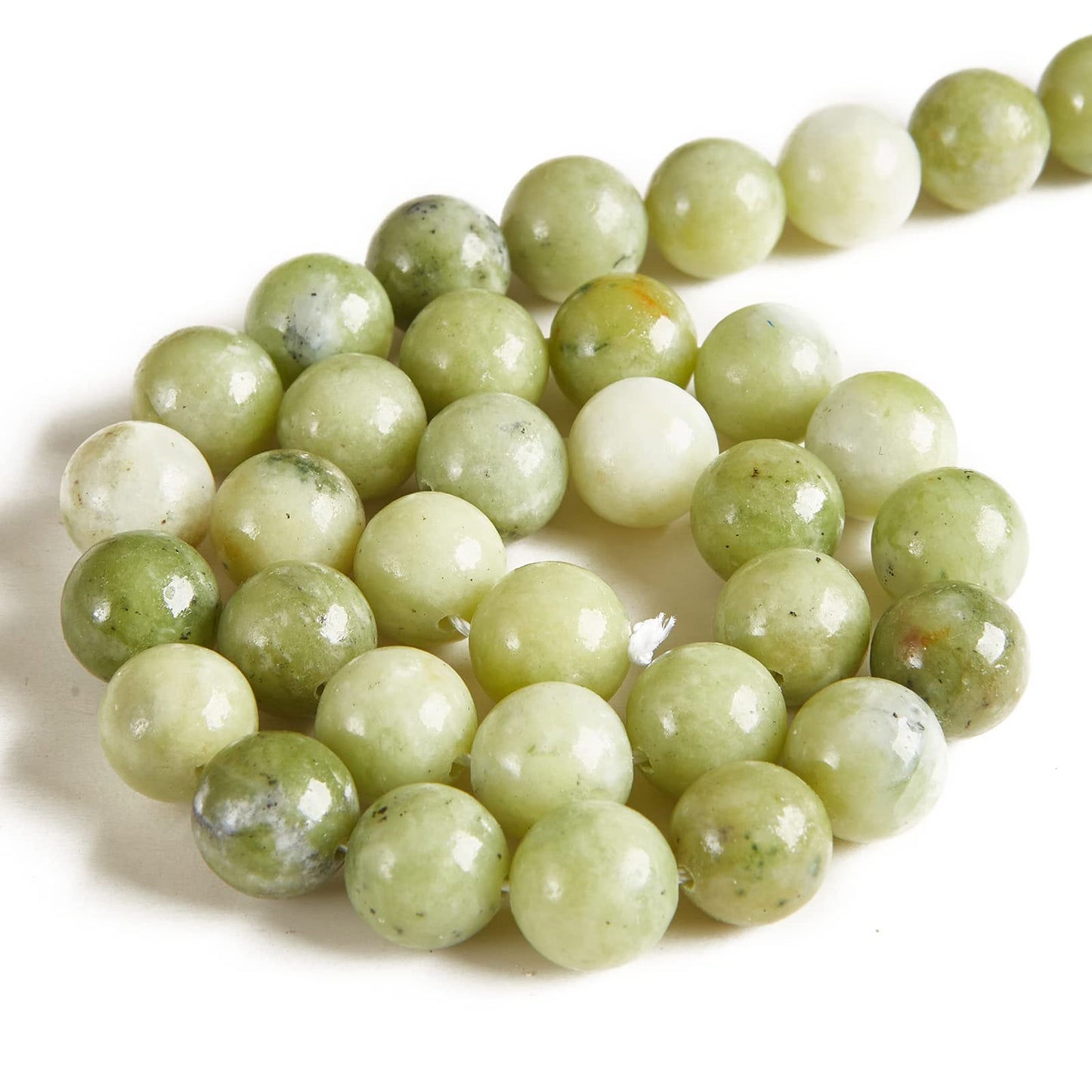 100pcs 6mm Chinese Jade Beads Natural Gemstone Beads Round Loose Beads for Jewelry Making