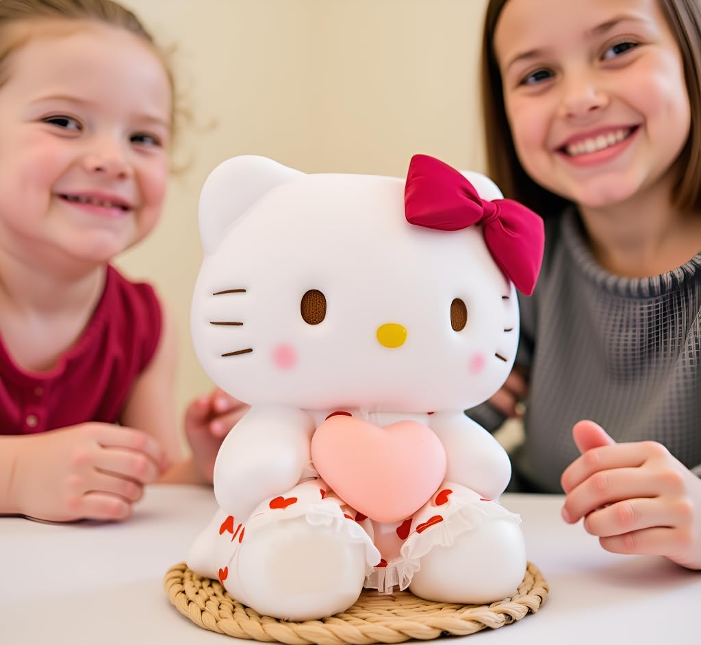 AlphaDesignLuxe 12″ Big Pink Heart Kitty Plush Toy – Kawaii Cat Stuffed Animal, Soft Plush Doll Gift for Kids, Teens & Collectors