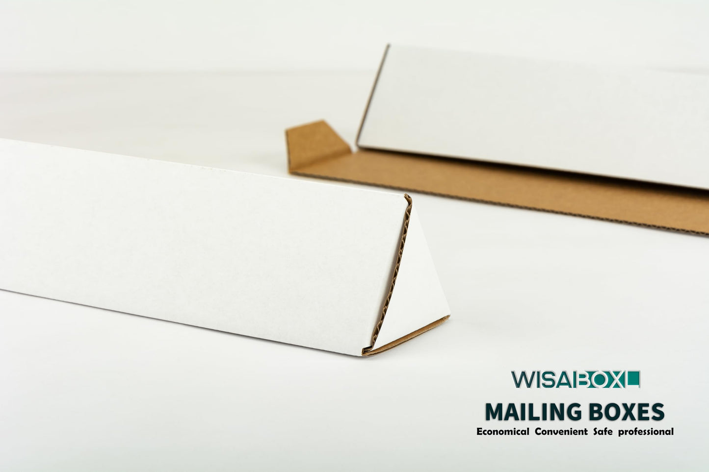 wisaiboxl 25 Pack Triangle Corrugated Cardboard Mailing Tubes, 18.25" x 3" x 3", White, Bulk Poster Tubes for FBA Shipping, Warehouse Storage, Blueprints, Artwork & Long Items