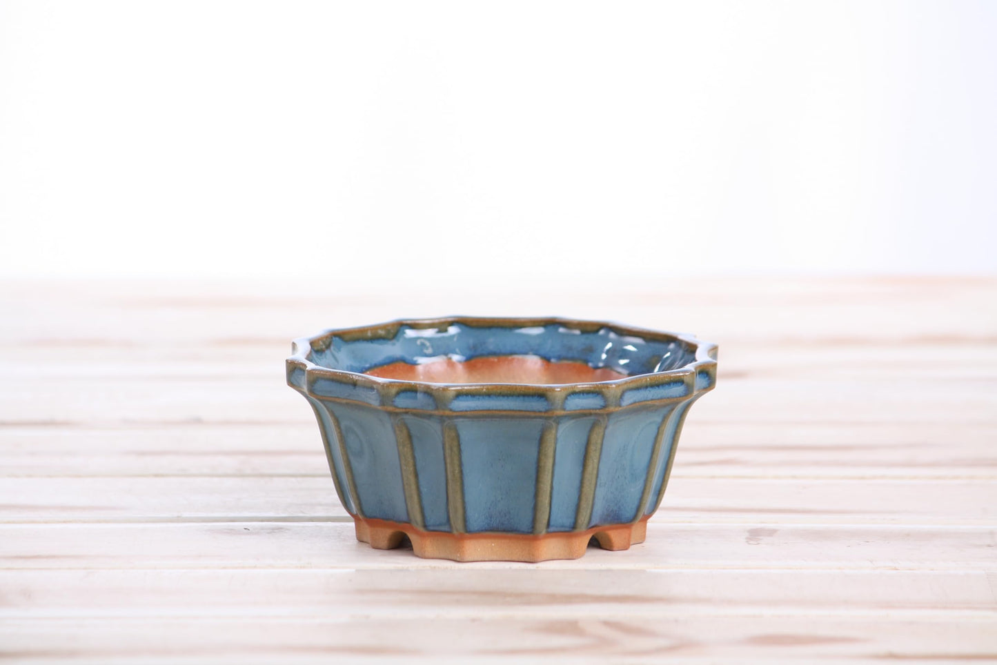 Willow Bonsai Ceramics Flower Design Bonsai Pot, 4.5inch Diameter, Plant Container, Succulant Pot, High Fired Ceramic Stoneware, Frost Proof, Handmade (Peacock 2025)