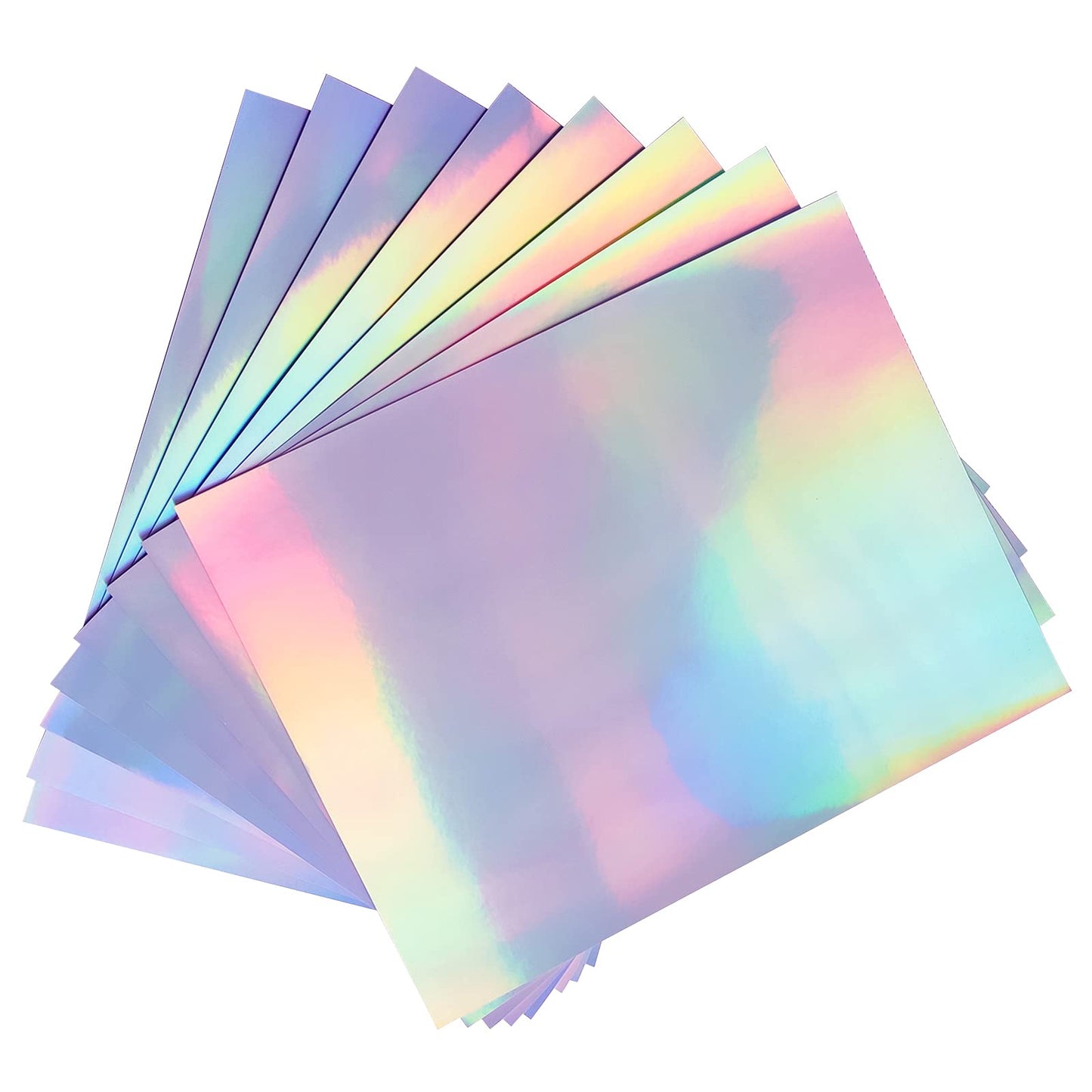 30 Sheets Holographic Sticker Paper for Inkjet & Laser Printer, Printable Vinyl Holographic Sticker Paper Waterproof Self-Adhesive, 8.5 X 11 Inches - Rainbow