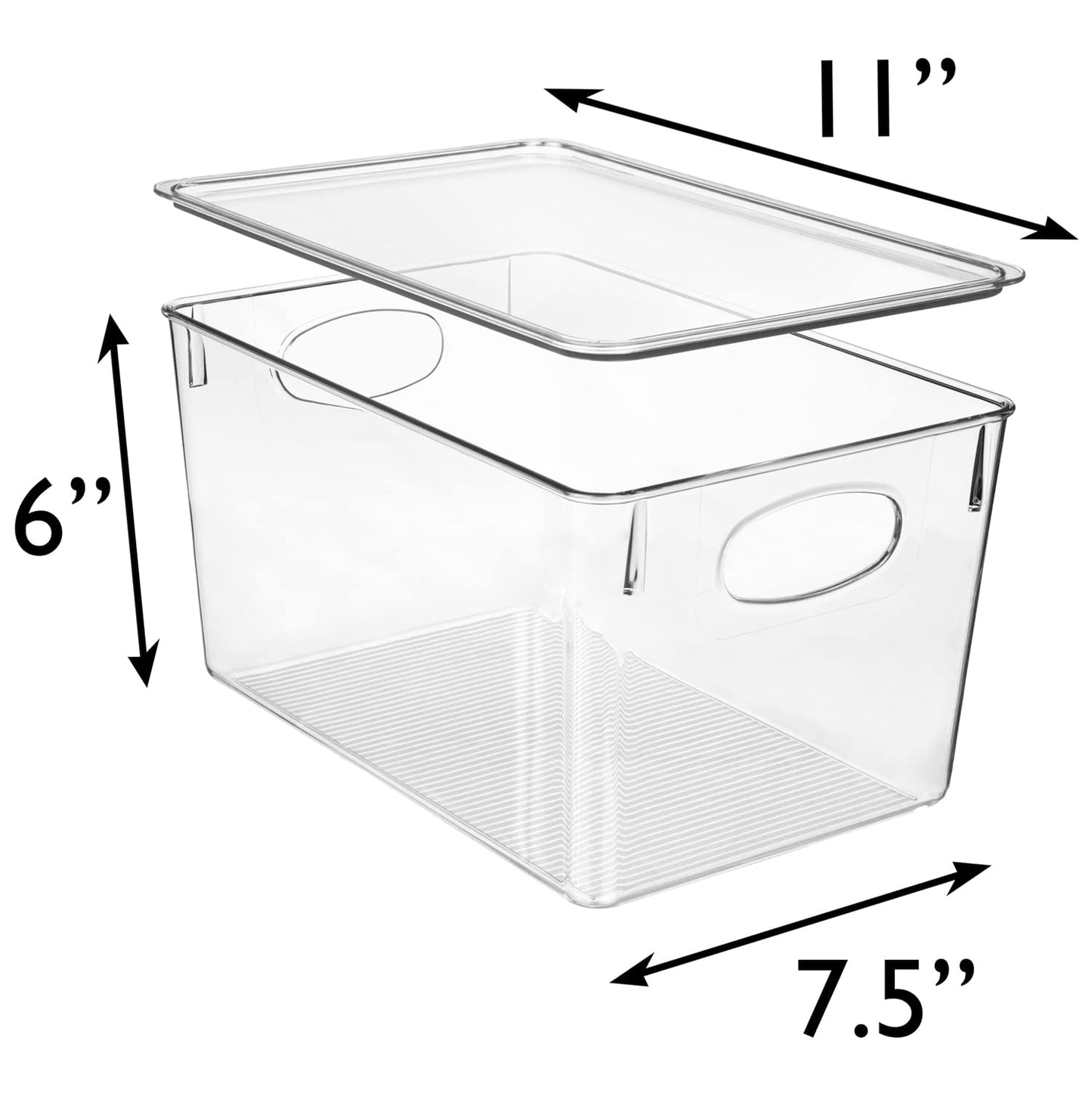 CLEARSPACE Plastic Storage Bins With lids – Perfect Kitchen Fridge Organizer, Pantry Organization, Cabinet Organizers (4 Pack)