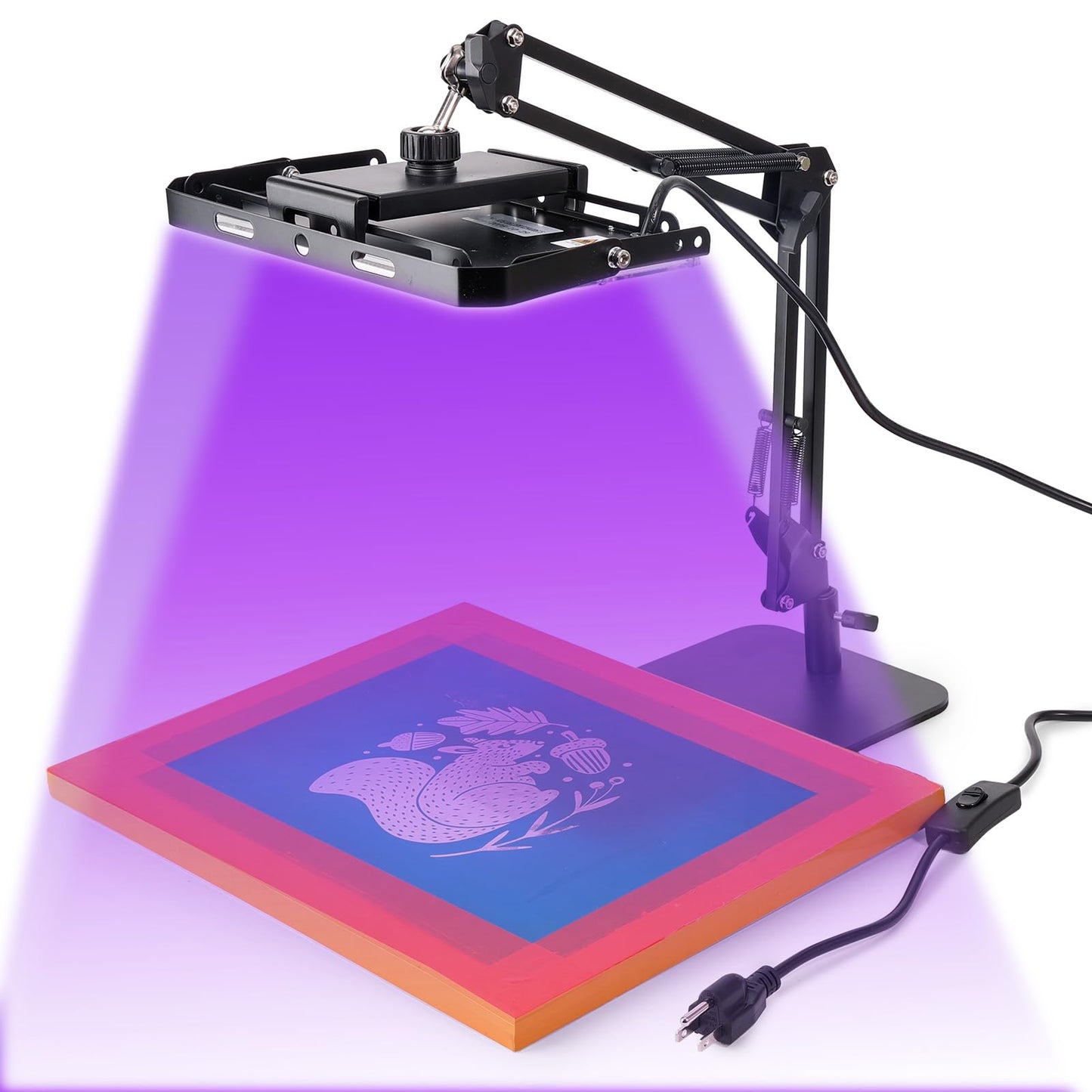 Caydo 60W LED Exposure Unit for Screen Printing, UV Screen Printing Light with Retractable and Adjustable Stand for Screen Printing, Cyanotypes and Resin