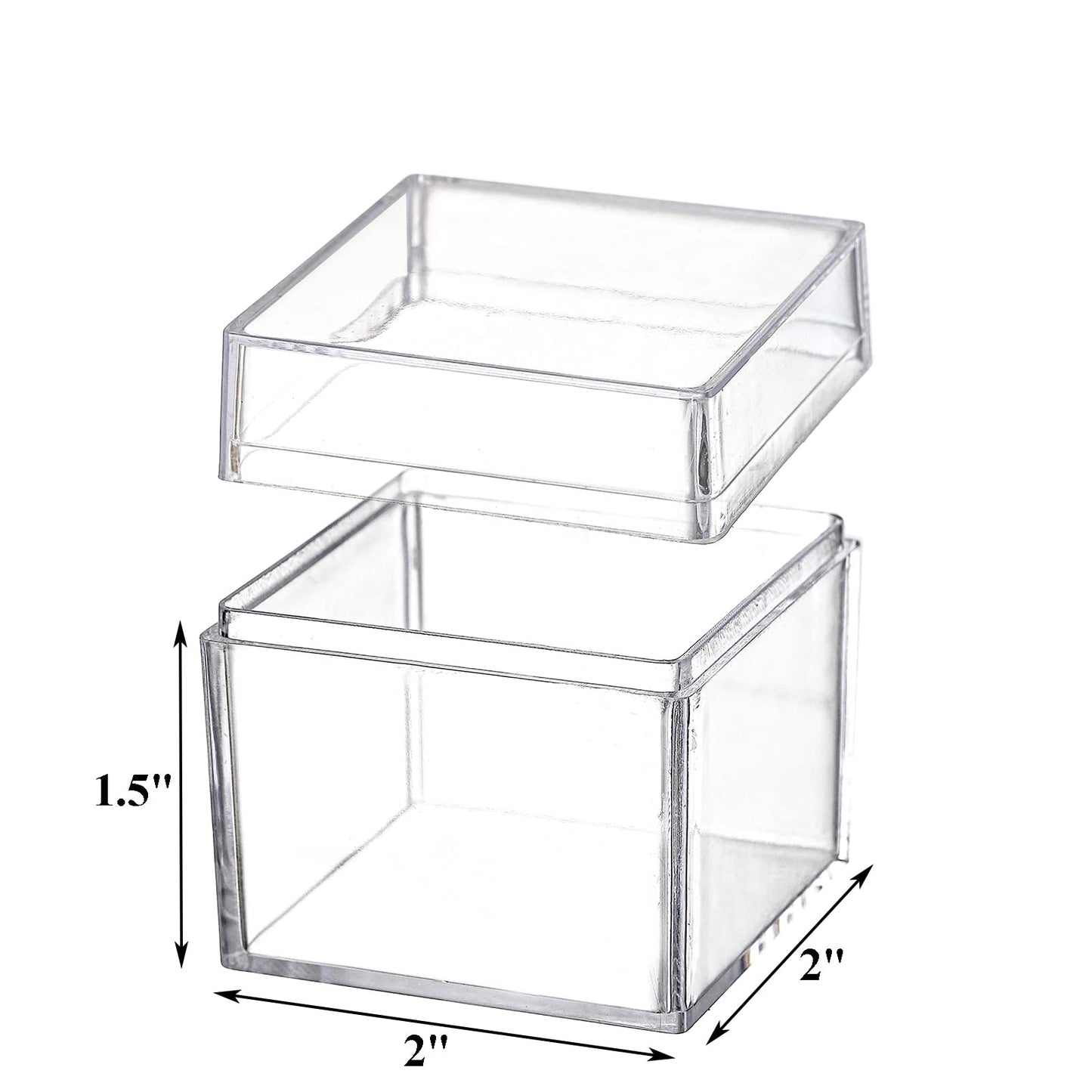 Okllen 36 Pack Acrylic Boxes with Lid, Clear Square Cubes Treat Gift Boxes Candy Storage Container for Candy, Little Trinkets, Jewelry, Party Favor, 2''x2''x2''/5x5x5CM