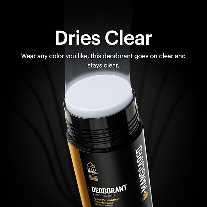 MANSCAPED® UltraPremium Deodorant, Aluminum-Free Clear Formula, Soft and Comfortable with Cologne-Quality Fragrance for Under Arm Odor Protection, 2.65 oz Stick (2 Pack)