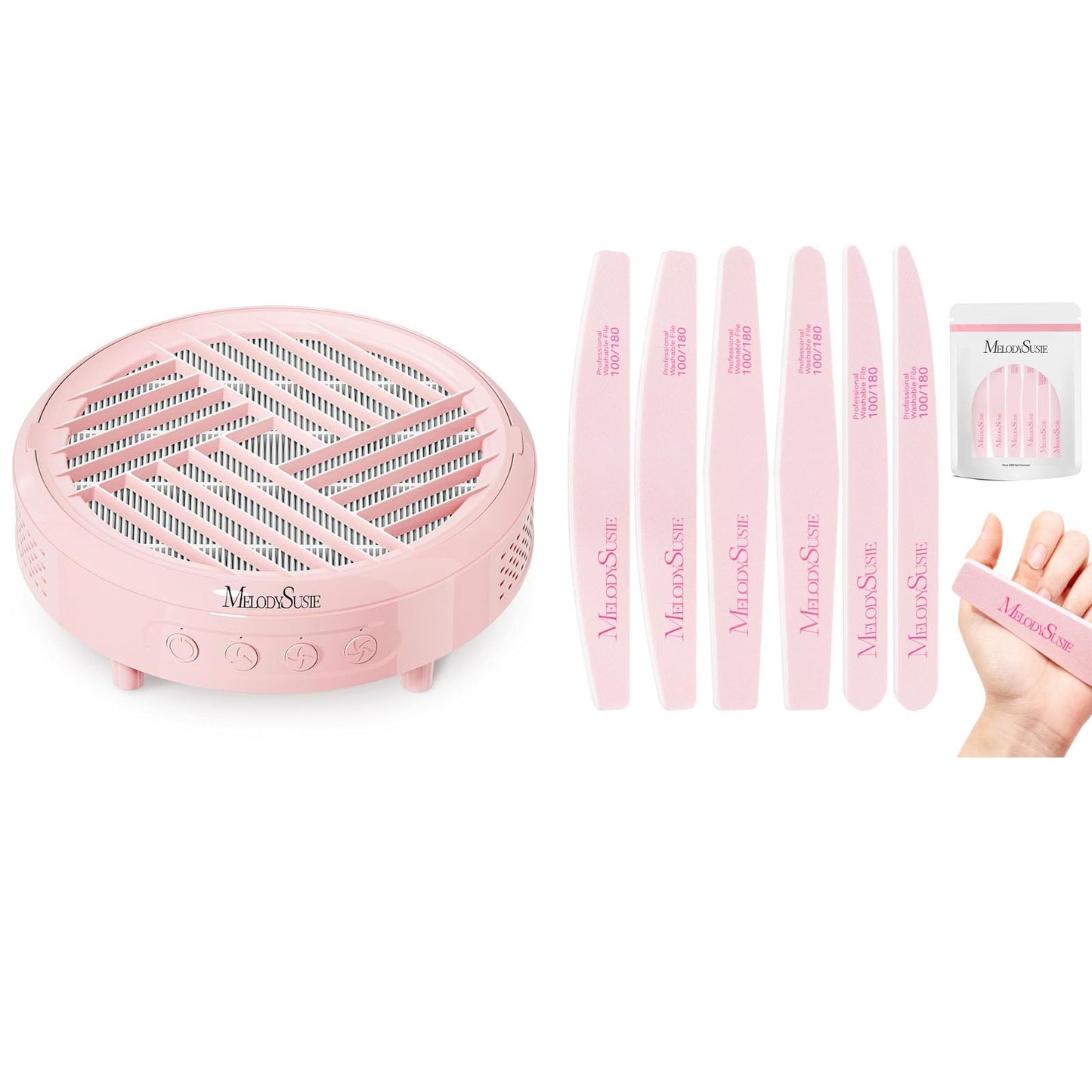 MelodySusie Compact Nail Dust Collector with Lightweight Design with Nail File Kit