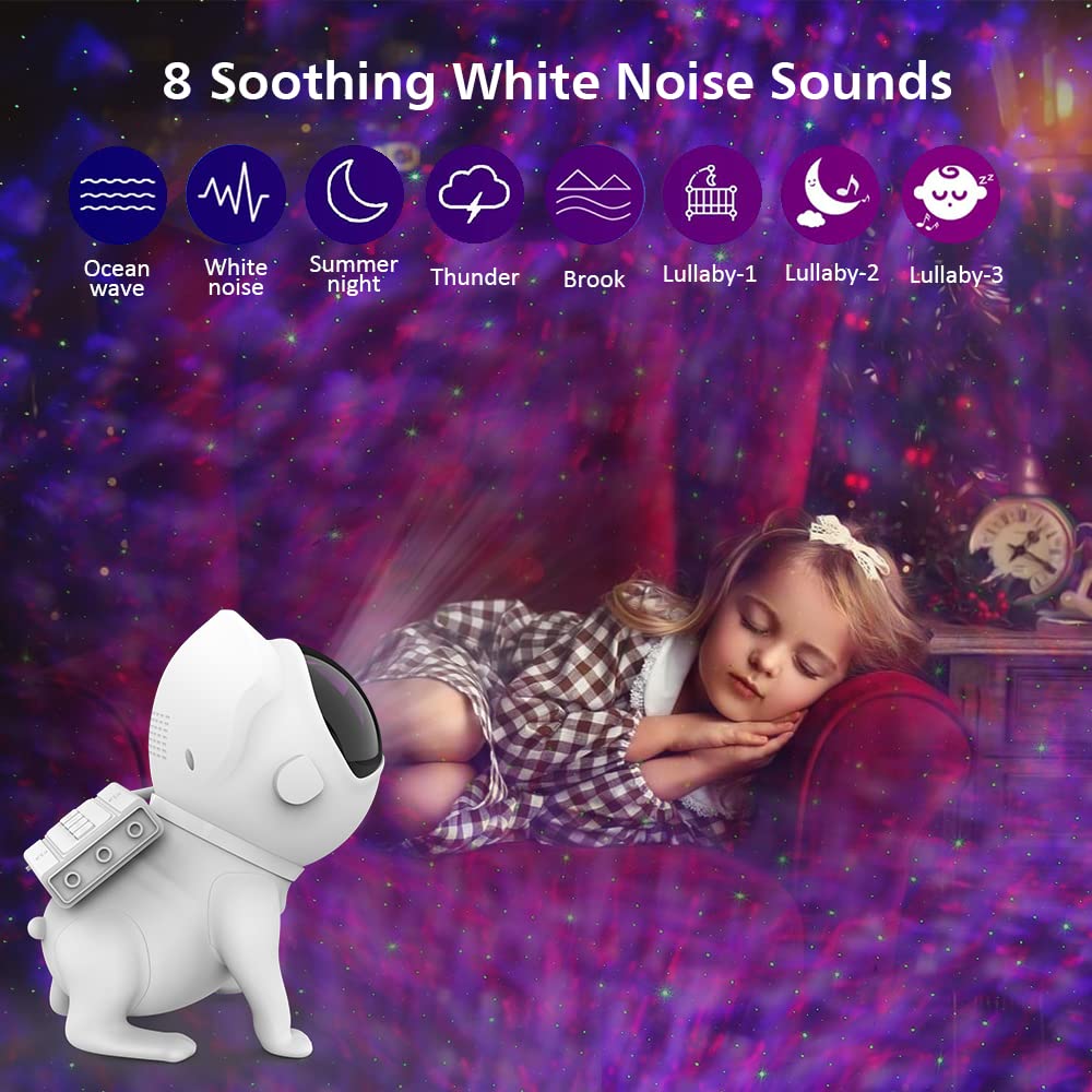 Star Projector Night Light Space Dog,Galaxy Projector LED Night Light Built-in Bluetooth Speaker,Smart APP Control,Timer and Remote,for Kids Adults Bedroom,Gifts for Christmas Birthdays