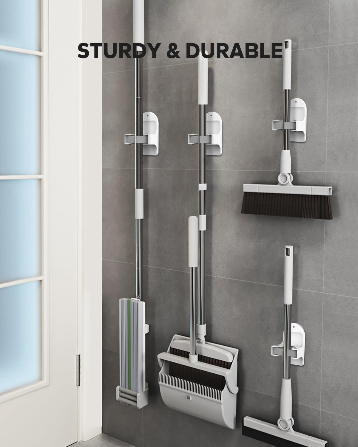 Plastic Broom Holder Wall Mount (4 Count)