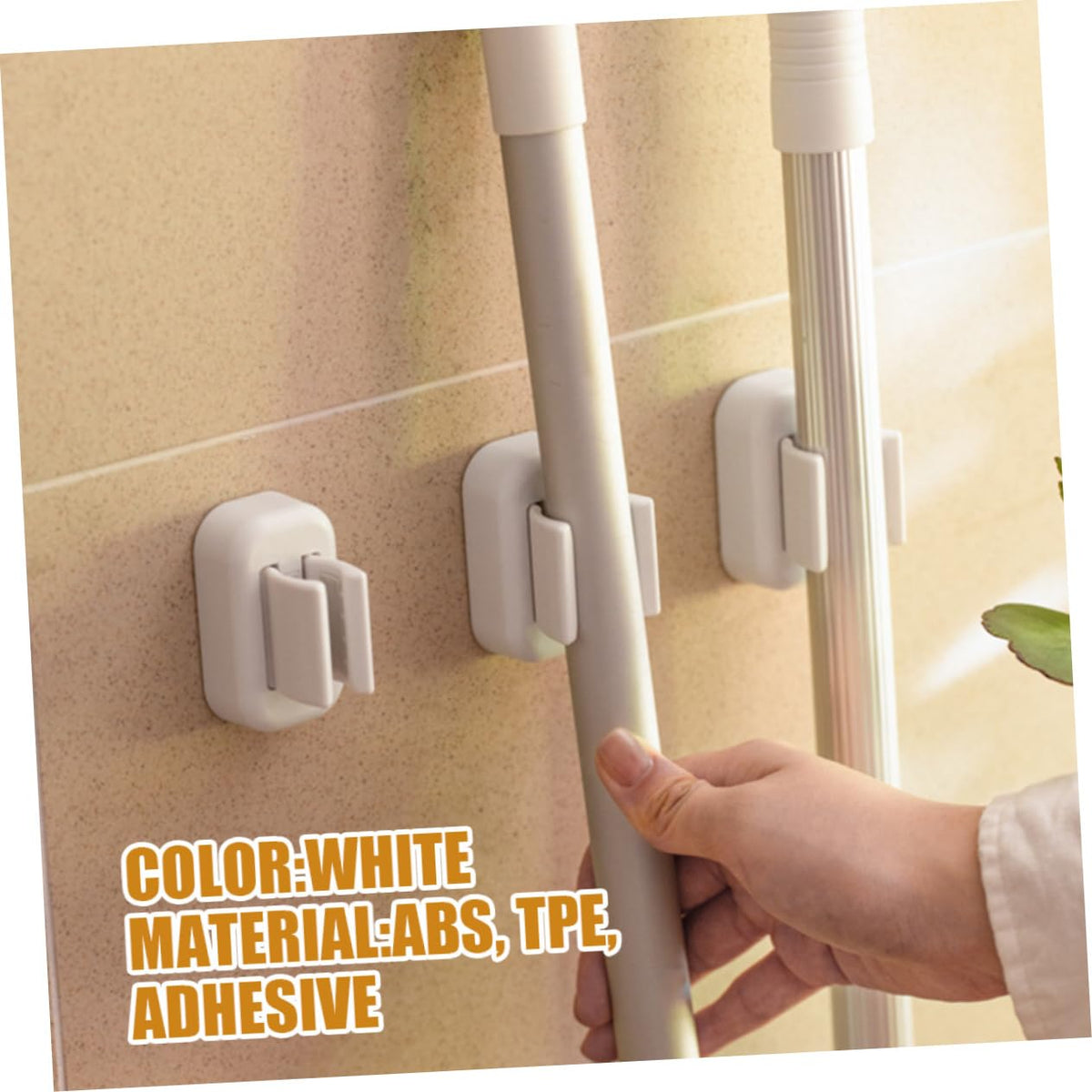 Broom Mop Holder Wall Mount Adhesive Broom Organizer Multi