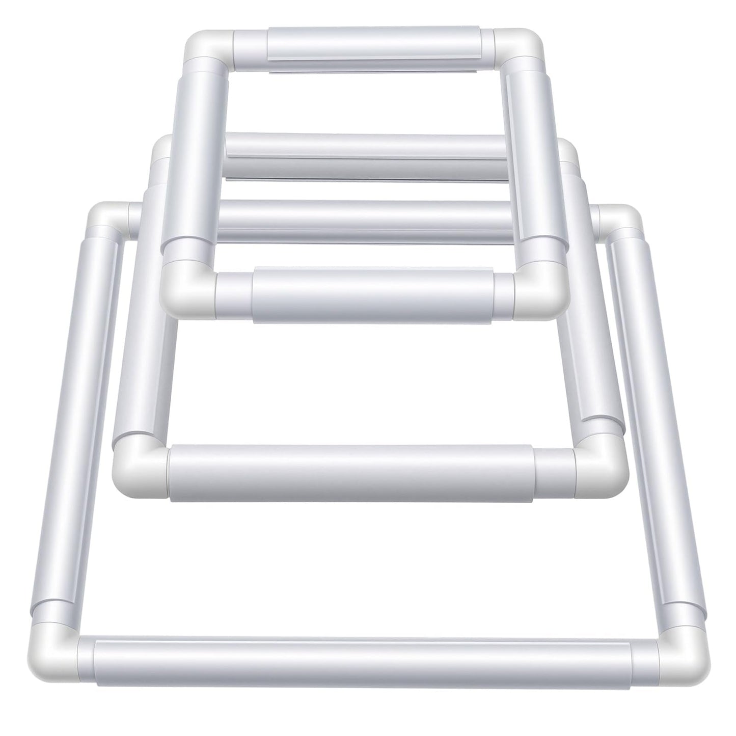 Afcabakila 3 Pcs Rectangular Embroidery Hoops White Cross Stitch Snap Frames, 3 Size Embroidery Frame for Quilting, Needlepoint, Silk-Painting DIY Sewing, Craft Tool,Craft Sewing and Ornaments