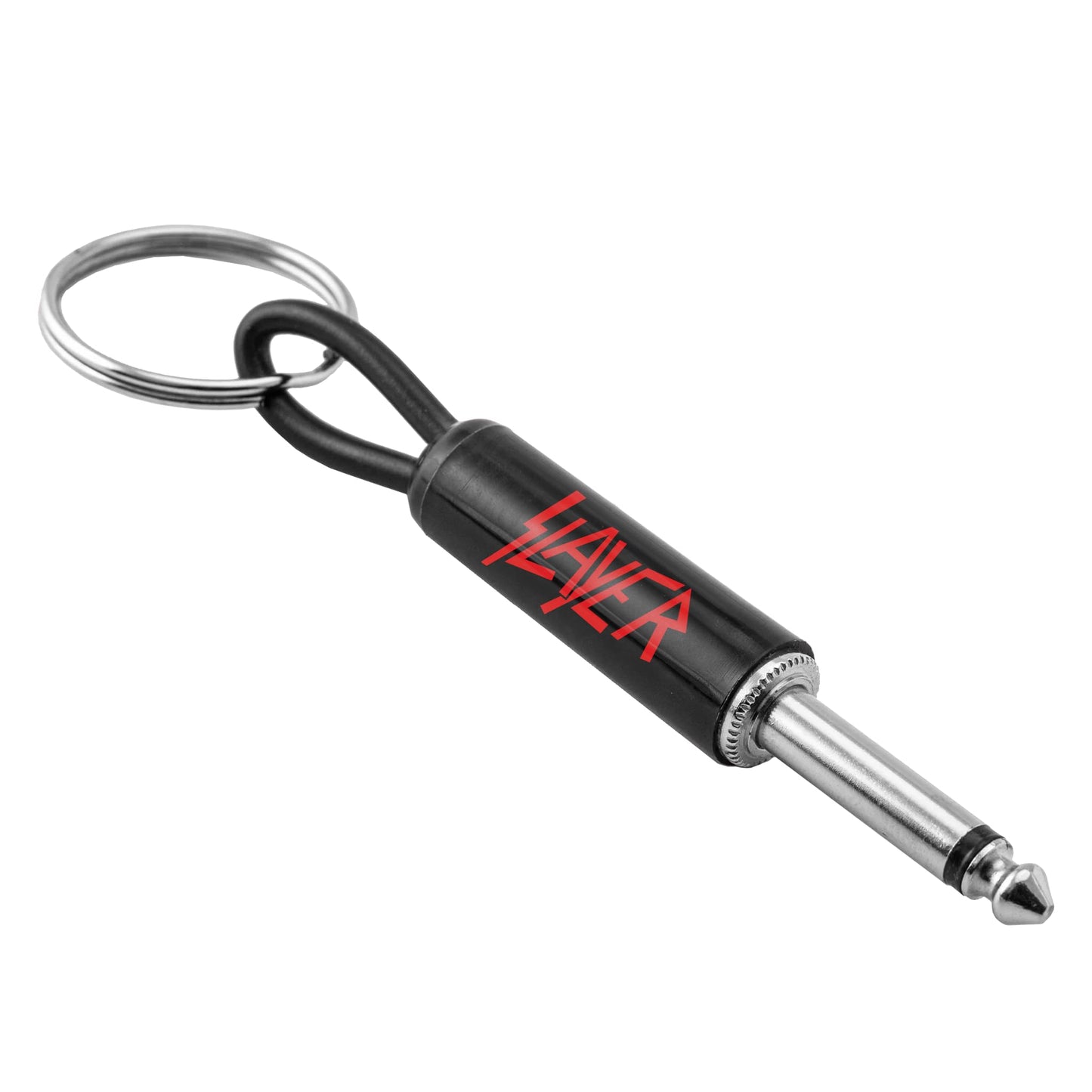 P Pluginz Jack Rack Wall mounting Key Hanger. Includes 4 Guitar Plug Keychains and Wall mounting Hardware. (Slayer)