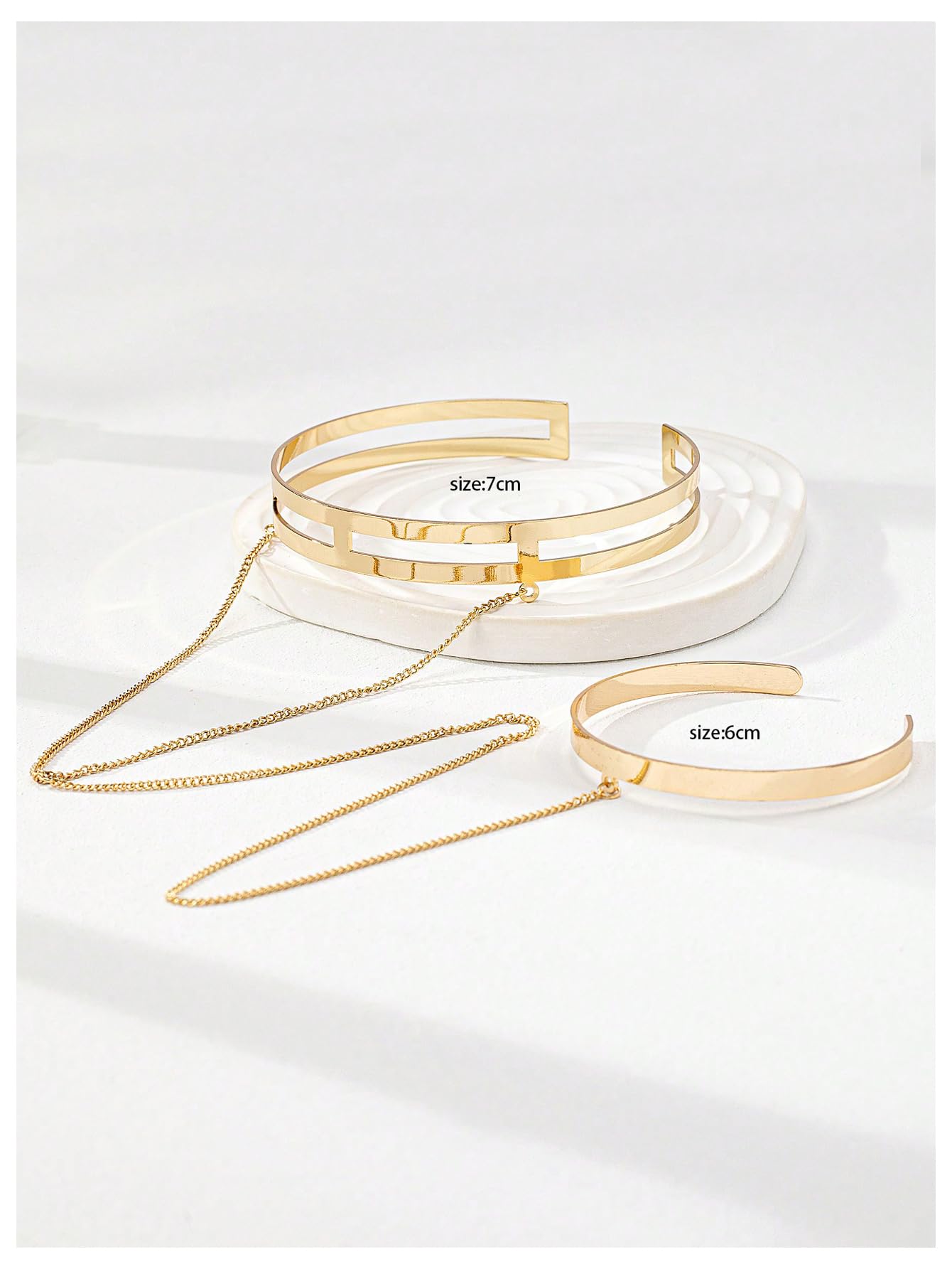 MakeMeChic Beach Gold Arm Cuff Jewelry for Women Bangle Band Armlet Flower Upper Arm Cuff Bracelet Summer Beach Essentials Chain Gold One-Size