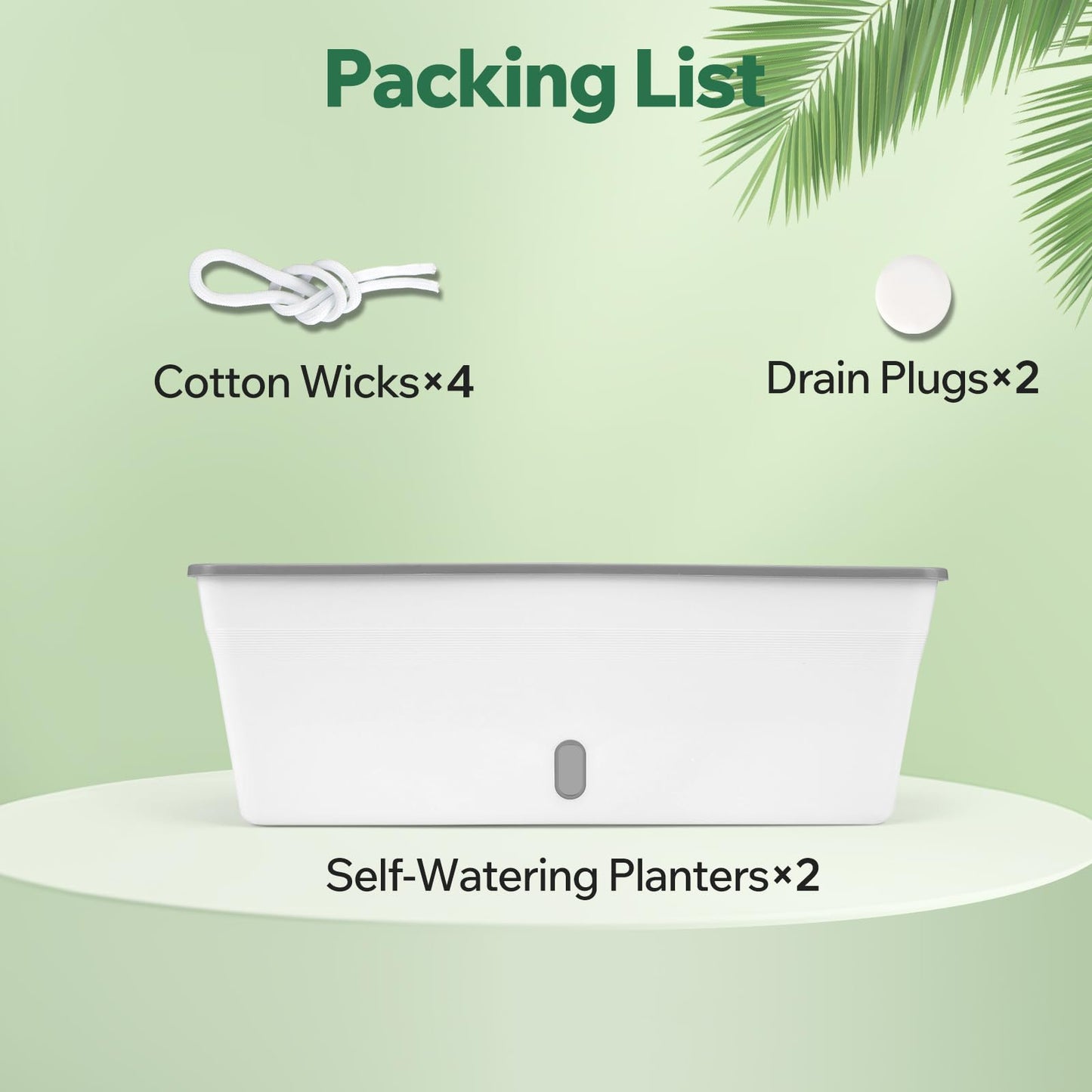 Self Watering Pots for Indoor Plants Rectangular Planter 2 Pack 17.32 inch , Water Level Window Prevent Overwatering for Herbs Vegetable Succulents Strawberry Pot for Garden Windowsill Indoor Outdoor