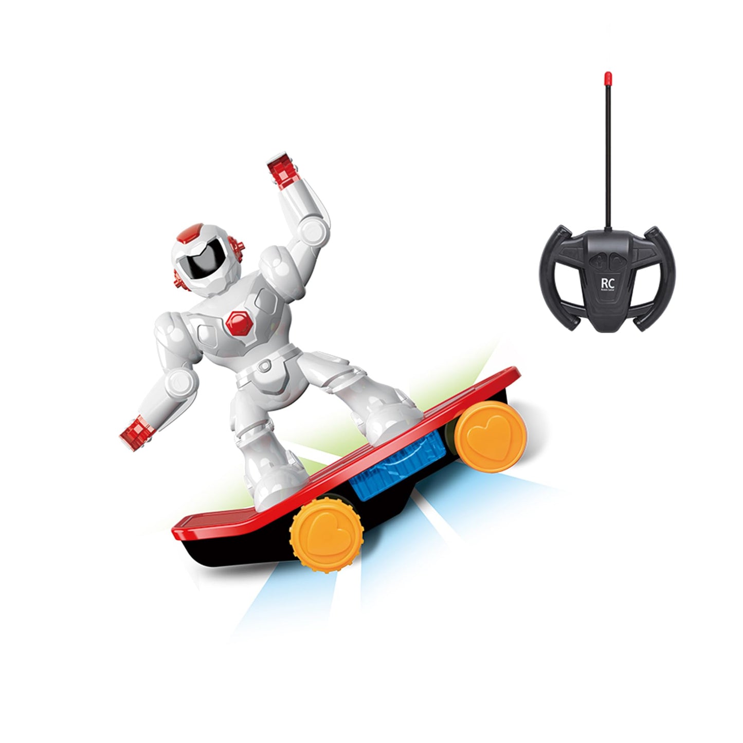 Remote Control Dance Robot Toy with Lights & Music Stunt Scooter RC Robot for Kids 3+ Interactive Action Figure (10.1 x 5.1 x 9.8 in)