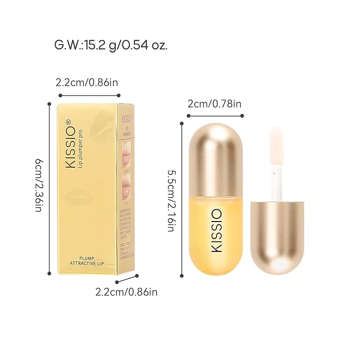 KISSIO Lip Plumperr,Lip Enhancer,Plant Extracts Plumping Lip Serum,Moisturizing Gloss for Fuller Lips and Hydrated,Beauty Lips 5.5ml,Clear