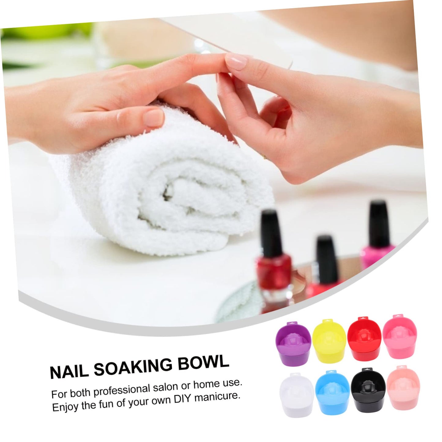 Nail Soaking Bowl Acetone Proof, 8PCS Nail Polish Powder Removal Tray Manicure Bowl Soaker Set for Art Fake Polishing Remover Treatment, Manicure Soaking Tool