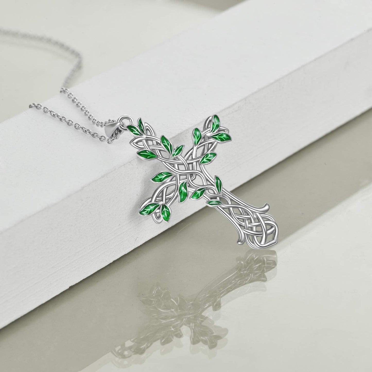 ONEFINITY Cross Necklace 925 Sterling Silver Celtic knot Tree of Life Cross Necklace Pendant Gifts for Women Men