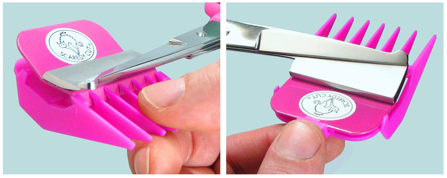 Scaredy Cut NO Buzz Dog Clippers, Tiny Trim Safety Scissor. A Silent Low Noise Pet Grooming Clipper, Right Handed Pink