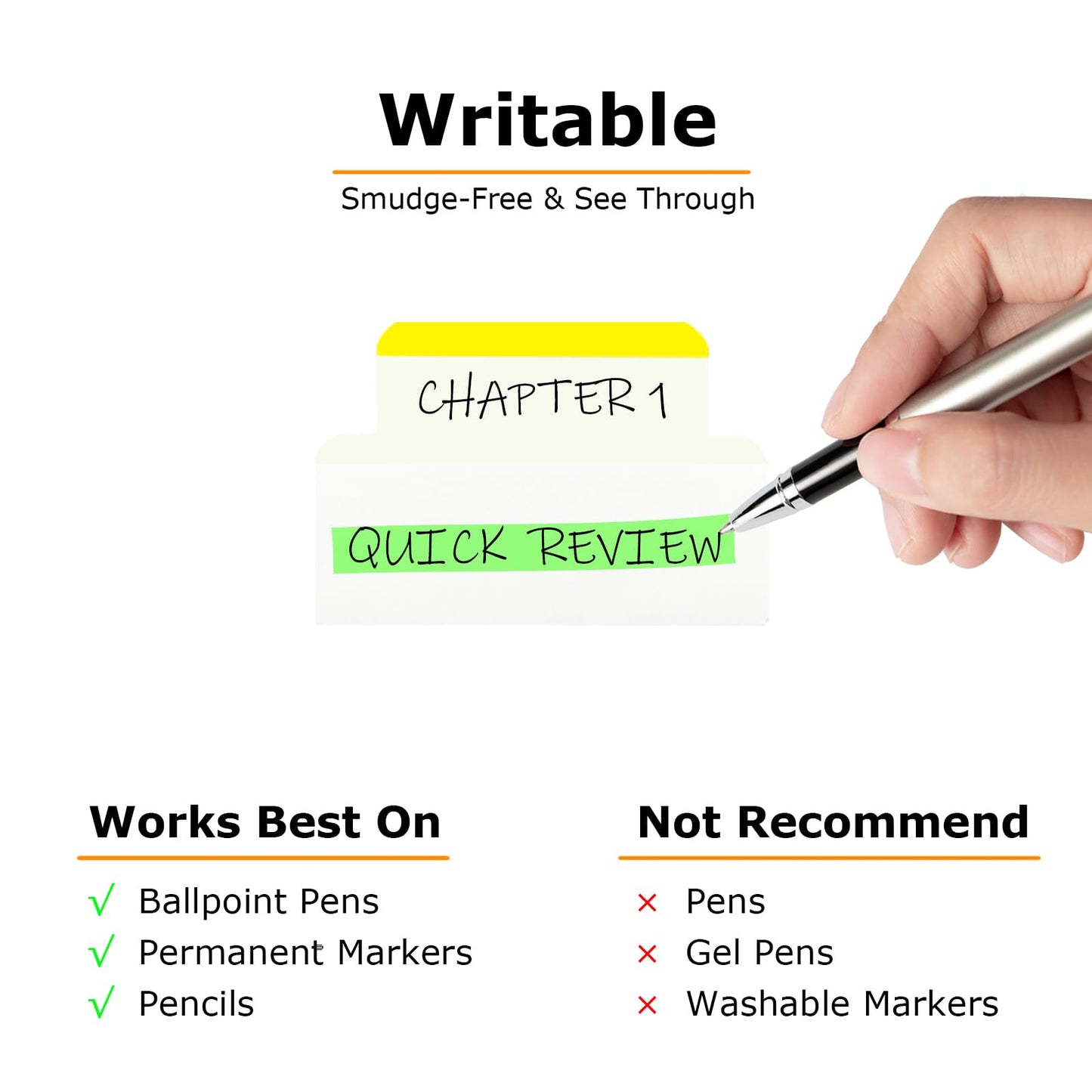 4A 100 Pcs Divider Sticky Tabs 1.2 x 2 in, Transparent Sticky Index Tabs Flags Page Markers for Books Notebooks Office School Supplies, 25 Sheets/Pack, 4 Packs, 4A 6031x4