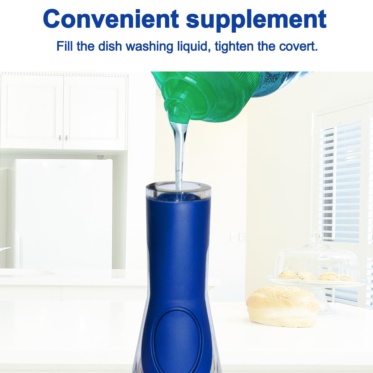 CELOX Dish Sponge with Handle, Dish Sponge with Soap Dispenser for Cleaning Kitchen