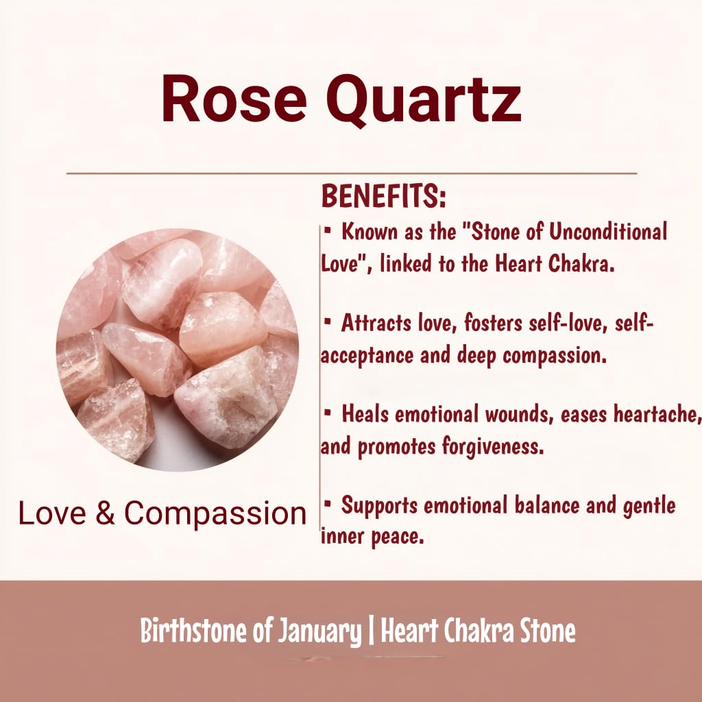 Loveliome Natural Rose Quartz Oval Polished Worry Stones, Healing Crystal Indoor Fountain Stones Massage Energy Anxiety Relief Items