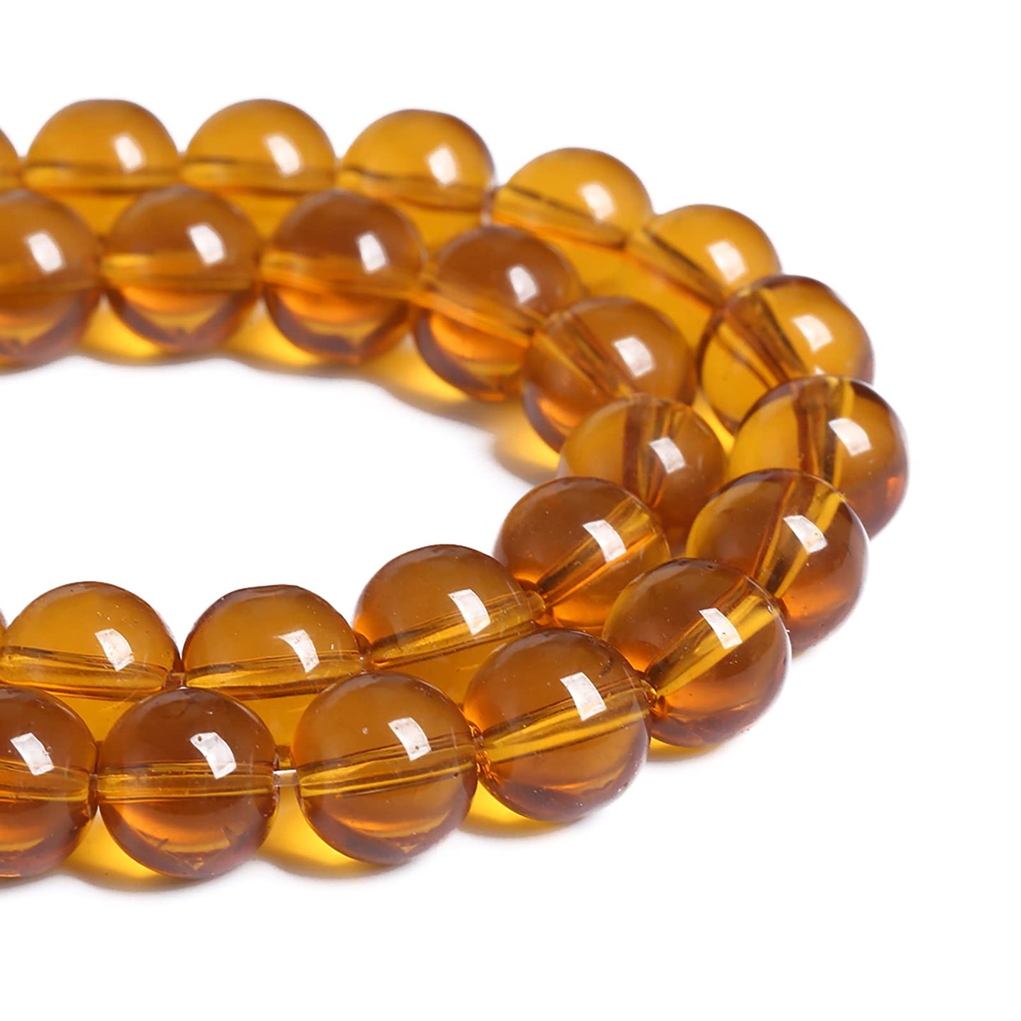 6MM 63PCS Amber Glass Spacer Loose Beads for Jewelry Making DIY Bracelet Necklace