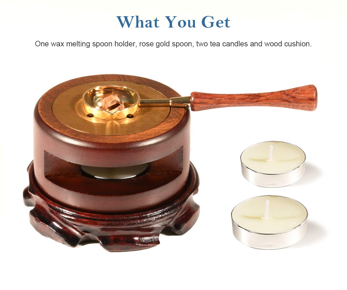 Triwol Wax Seal Maker Kit - Wax Seal Warmer & Melting Furnace, Wedding Spoon Holder & Envelope Sealer