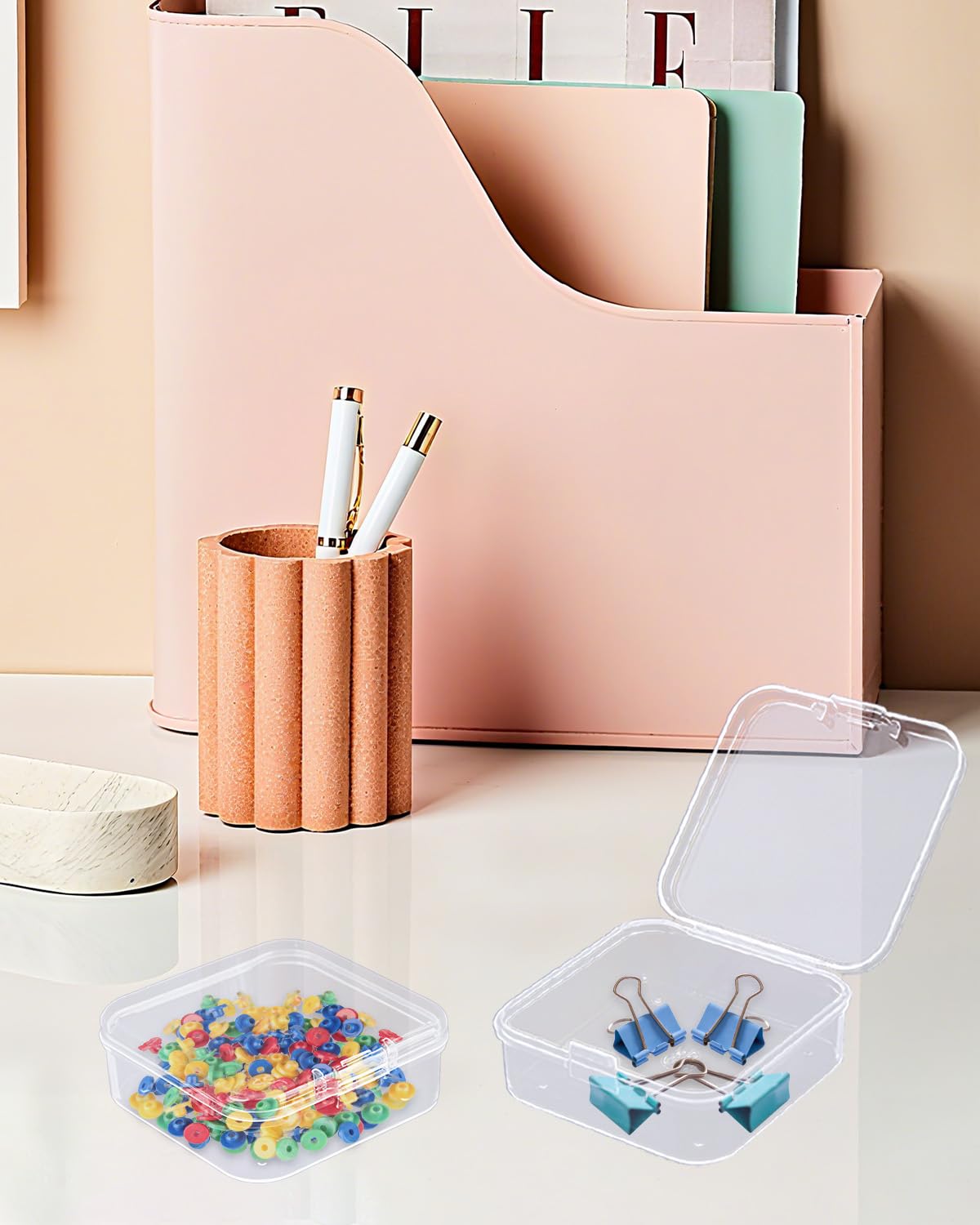 Wuqoioo Small Plastic Case, 24 Pack Clear Plastic Beads Storage Containers Clear Craft Storage Boxes Mini Storage Containers For Small Items, Crafts, Jewelry, Hardware (3.3 x 3.3 x 1.2 inches)