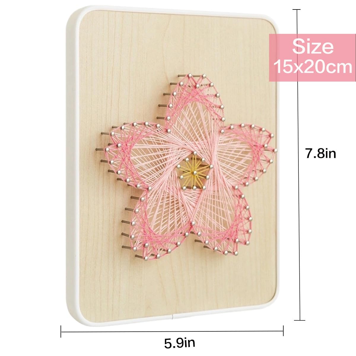 BAZIMA DIY String Art Kit for Beginner,Unique Gift, DIY Sakura Craft Kit,Craft Kit for Holidays