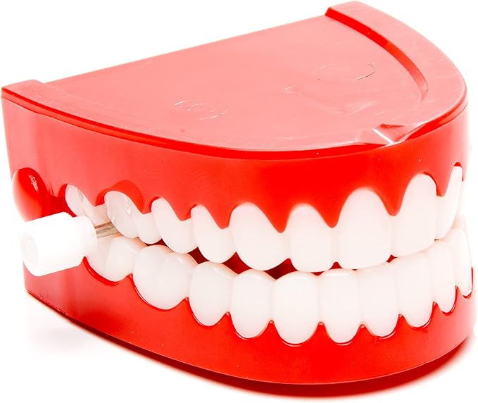 The Dreidel Company Wind Up Teeth Chomping & Chattering Teeth Toys for Kids Birthday Party Favors, Novelty and Gag Gifts, 2.5" Inches (Single)