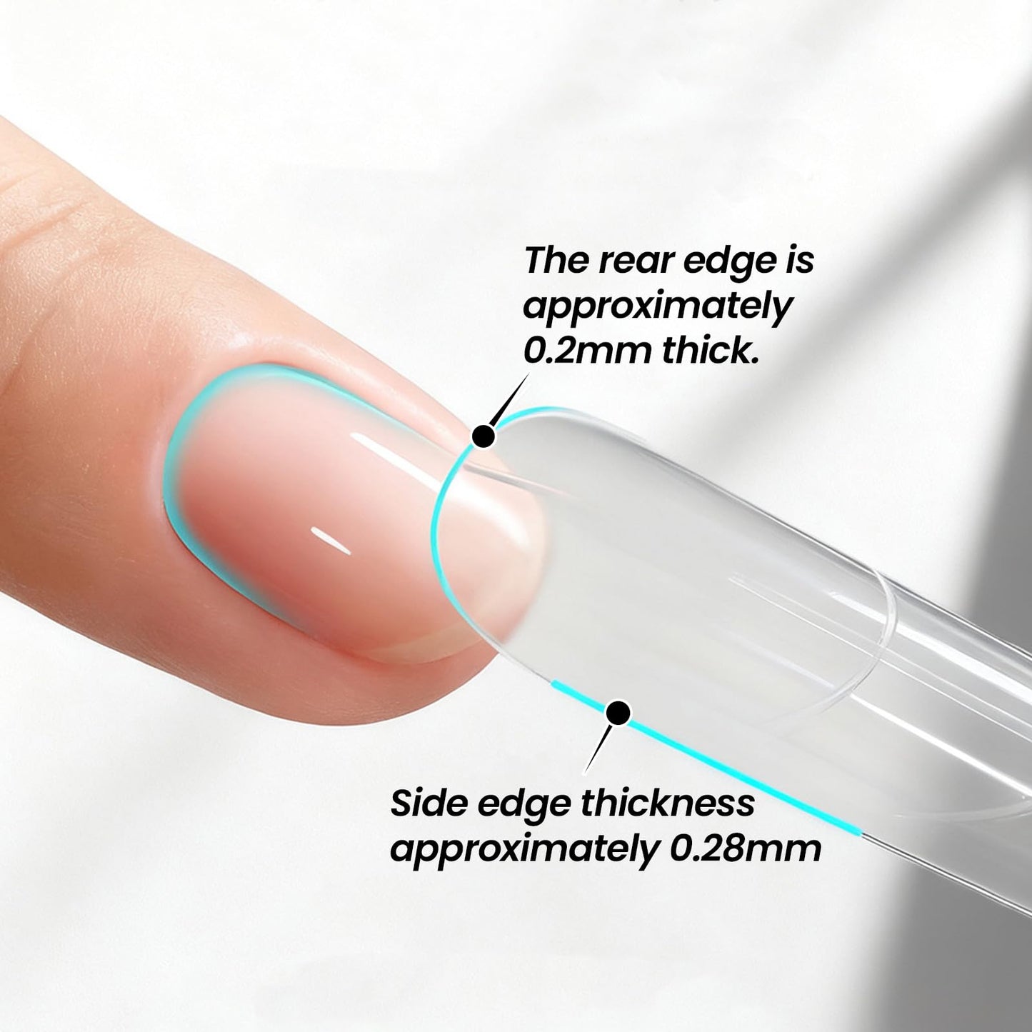 Sandwich Nail Dual Forms - 240Pcs | Almond Round Shape Nail Extension Kit with Alignment Guides | Reusable Mold for Builder Gel & Polygel (Almond round)