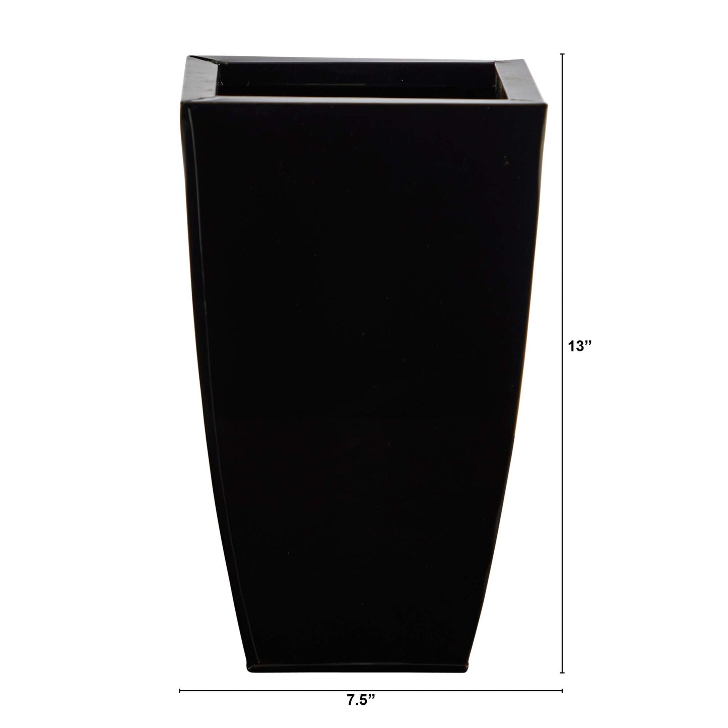 Nearly Natural 13in. Tapered Square Metal Planter