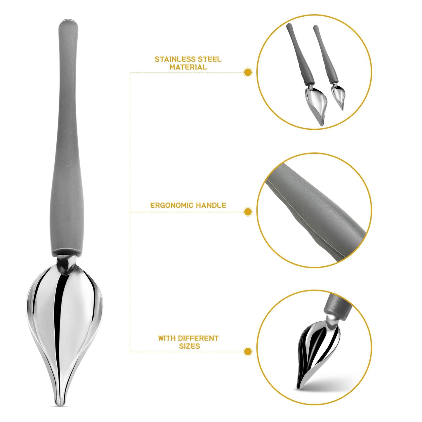 PRETYZOOM 4pcs Dessert Decorating Spoons Chocolate Dipping Tools Multipurpose Stainless Chef Art Spoons