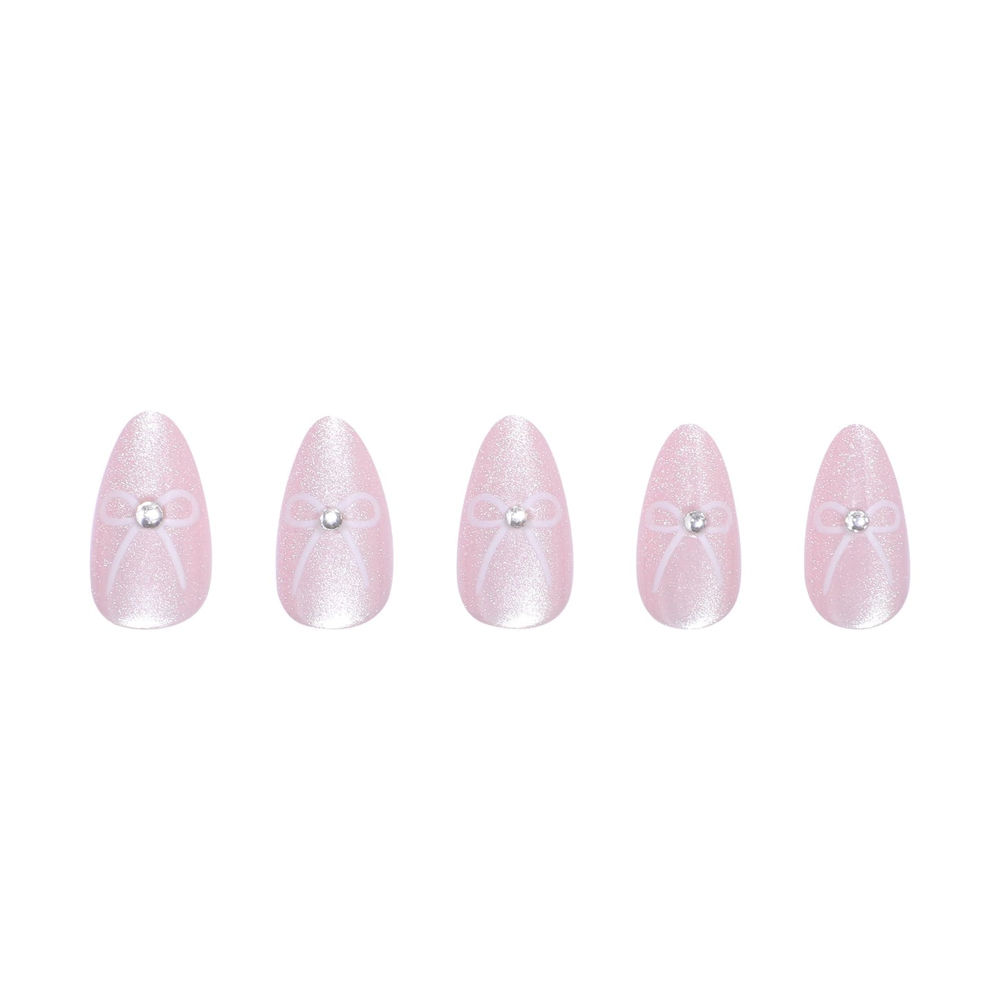 PaintLab Press-On Nails Manicure Kit, Pink Coquette, 24-Piece Set, Long-Lasting Fake Nails with Glue, File, Prep Pad & Cuticle Stick