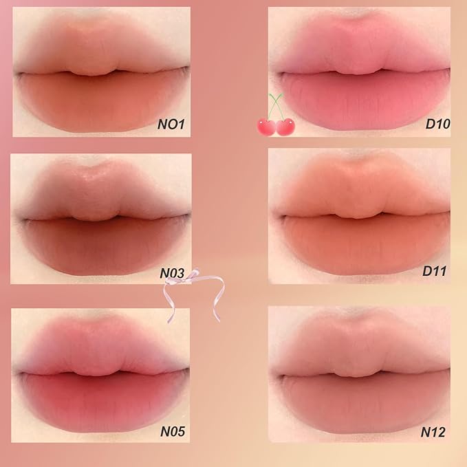 Cushion Lip Powder Cream, Matte Lip Cream - Long-Lasting & Smooth Skin, Non-Drying, Moisturizing Non-Fading Lipstick, CreaM Velvet Finish, Lightweight (D11 Orange)