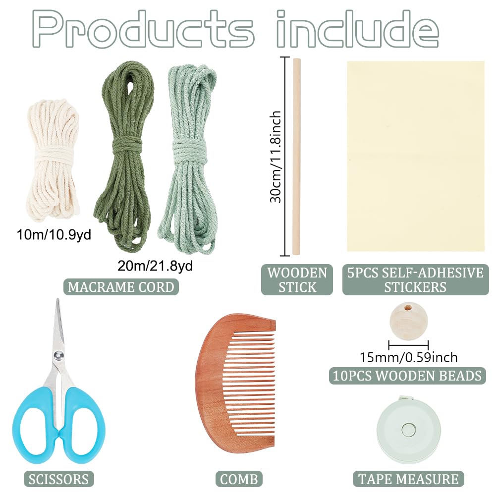 FREEBLOSS DIY Macrame Leaf Wall Hanging Beginners Macrame Kit Leaf Woven Tapestry Feather Wall Hanging DIY Macrame Kit for Adults Birthday Gift