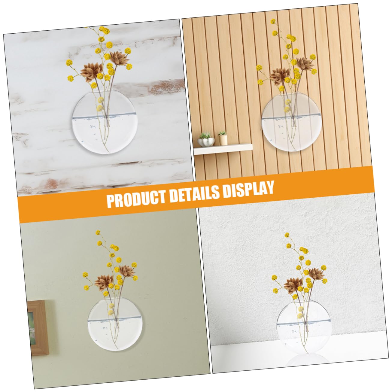 Healifty 2pcs Glass Wall Decor Wall Hanging Plant Vase Hydroponic Plant Terrarium Easy Care Container for Home