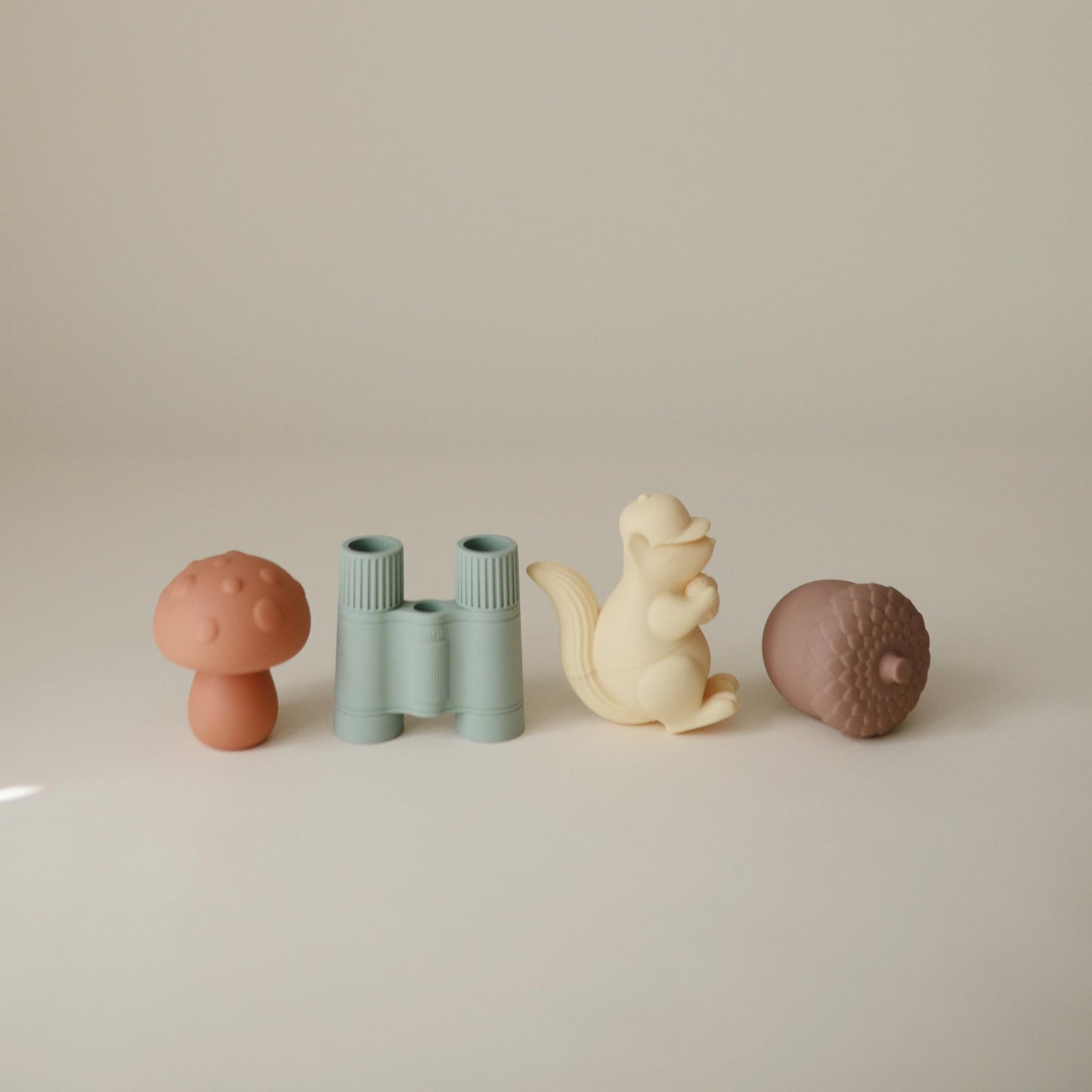 mushie Nature Bath Toys Play Set for Toddlers | 100% Food Grade Silicone | Mold Free, Pack of 4