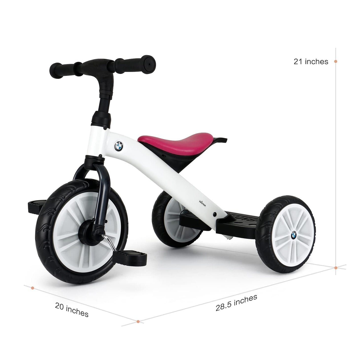 BMW Toddler Tricycle for Boys & Girls Aged 2-5, Valuable Gift for 2 3 4 5 Years Old, Pearl White
