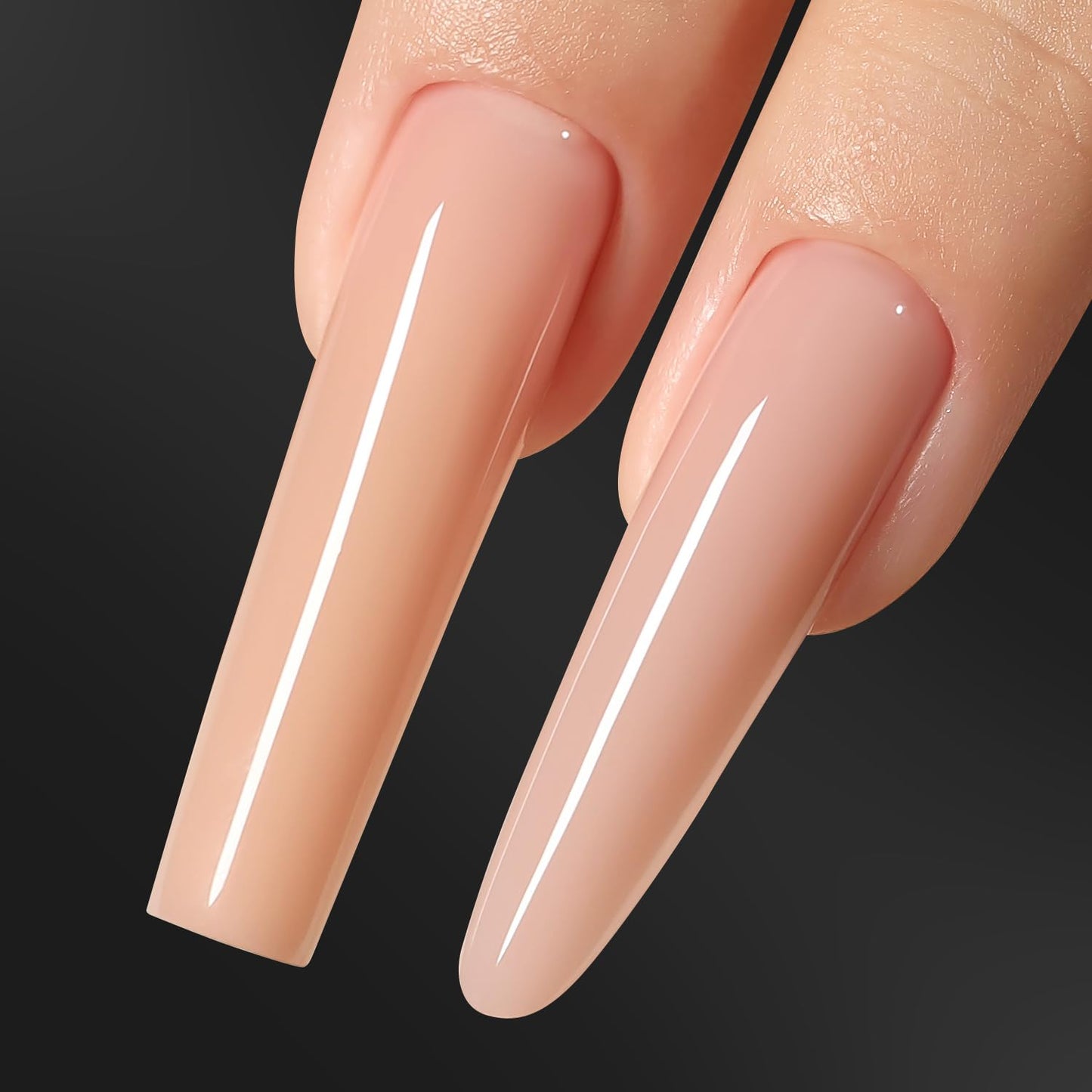 240Pcs Sandwich Nails Dual Forms,Nail Mold for DIY Quick Nails Extension, 15 Sizes Clear Plastic Form for Salon Manicures at Home（ZM-W555-Long Coffin）