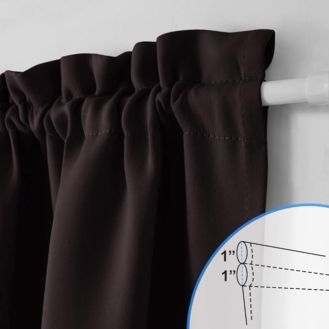 NICETOWN French Door Blackout Curtain - Thermal Insulated Privacy Blackout Drape Patio Door Blind and Shade Curtain Panel (One Piece, W54 x L72-Inch, Toffee Brown)