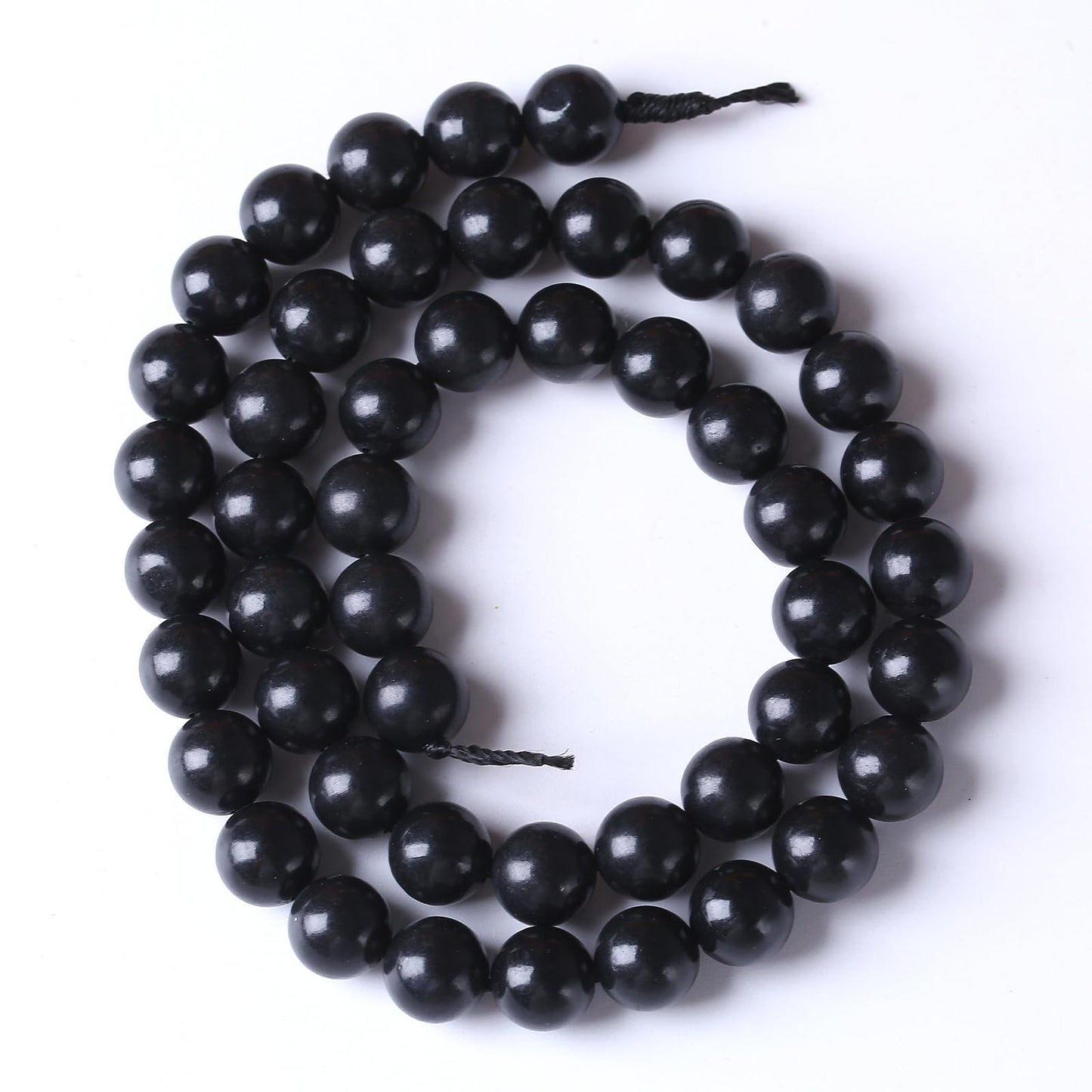36PCS 10mm Natural Shungite Black Stone Beads for Jewelry Making Round Loose Beads DIY Bracelets Necklaces Energy Crystal Healing (Shungite Beads, 10mm)