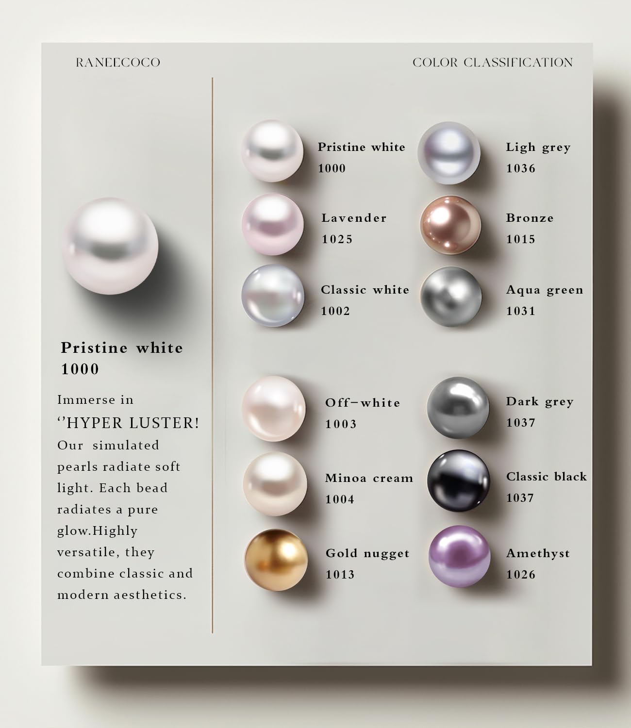 Raneecoco HYPER LUSTER Sterling Silver 8mm White Round Simulated Pearl Necklace for Women | Dainty 18 inch Pearl Choker Necklace | Gift Ready for Wedding