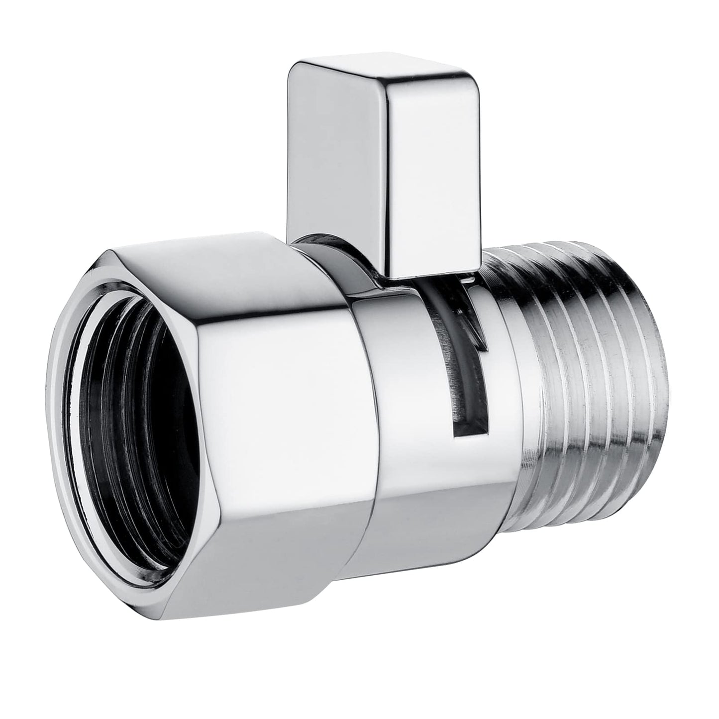 BRIGHT SHOWERS Water Flow Control Valve, Brass Shower Water Valve with Handle Lever, Flow Regulator Water-Saver Volume, Chrome