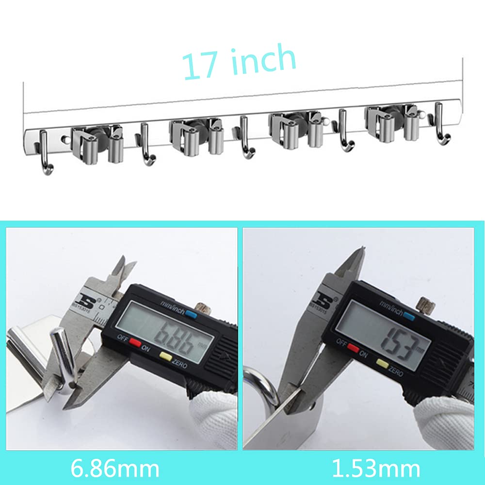 Broom Mop Holder Wall Mount Tool Hanger Organizer