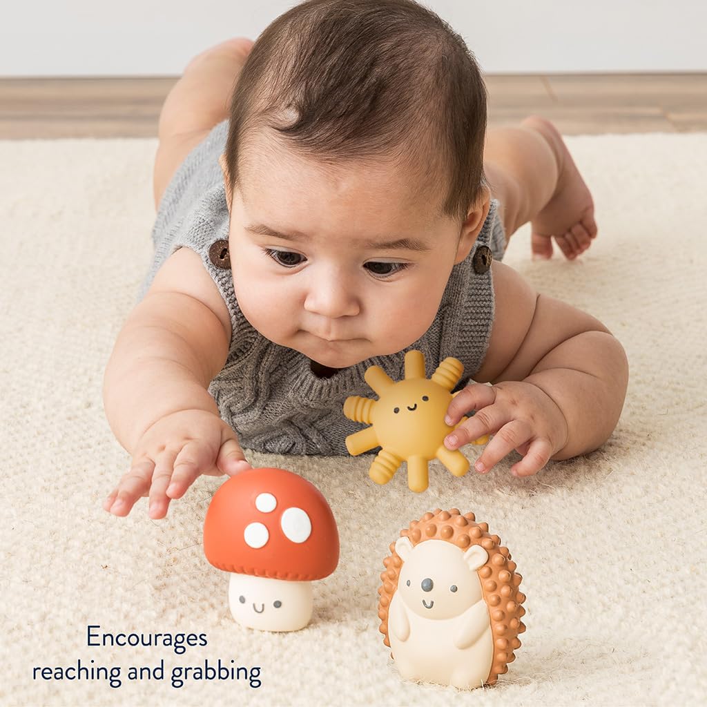 Itzy Ritzy Sensory Blocks Set - Baby Building Blocks 10-Piece Set - Features Soft & Textured Characters - Sensory Toy for Babies & Toddlers Aged 0 Months and Up