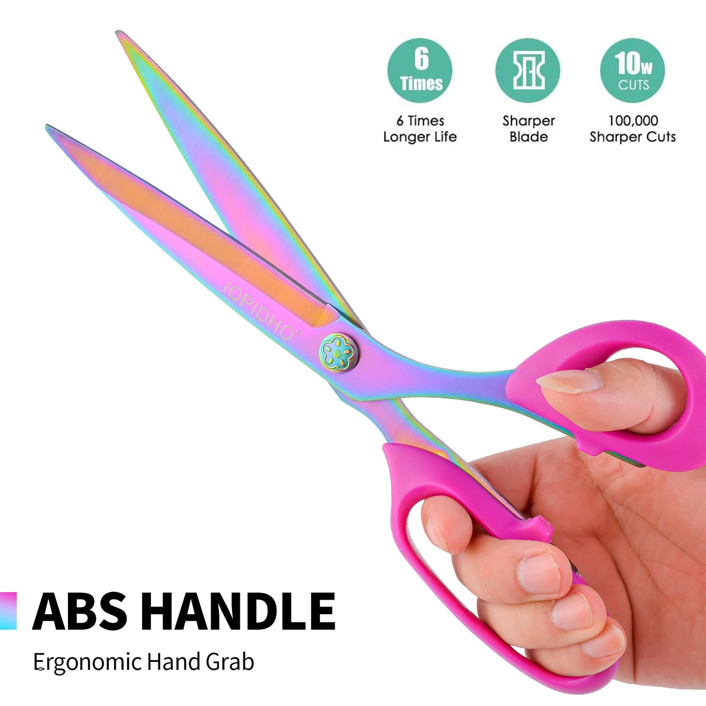 Fabric Scissors Stainless Steel Multi-Purpose shearswith Professional Titanium Coating forfor cutting clothes Leather Sewing Home and Office10 in (10-inch)