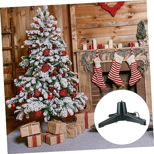 PRETYZOOM 1pc Electric Christmas Tree Base Rotating Stand for Artificial Trees Bracket Quadruped Design for Stability Easy Installation Us Compatible